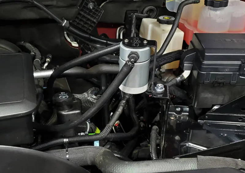 J&L Clear Anodized Oil Separator For 2020–2023 Chevy Silverado & Gmc Sierra 2500/3500 (6.6L, Driver Side) 2
