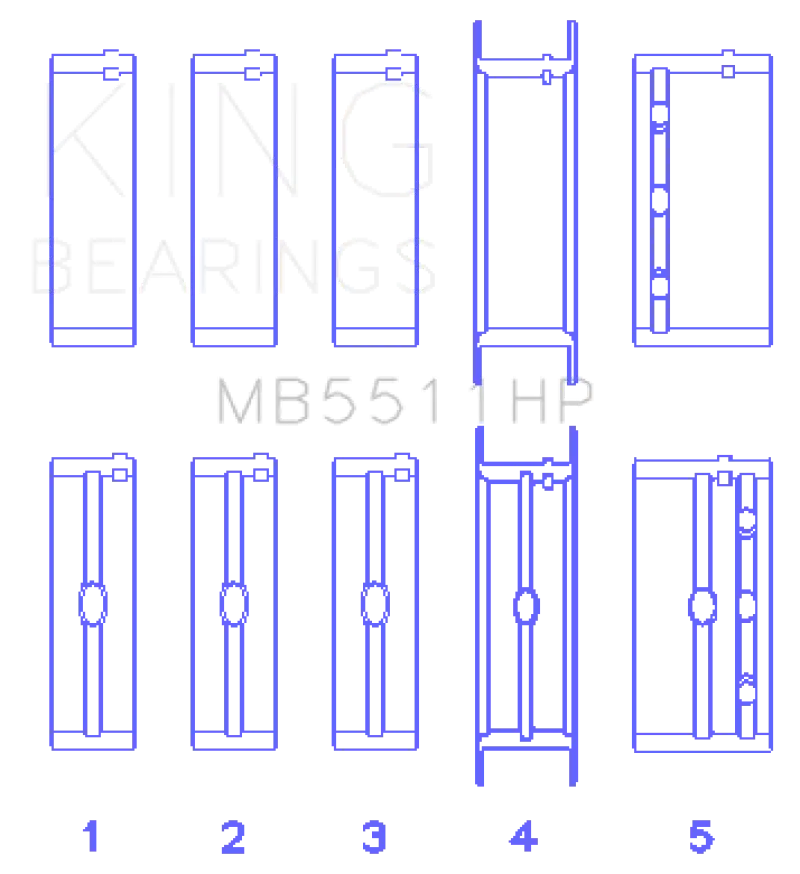 King Racing Standard-Size Main Bearing Set For Gm 326/350/389/400 Engines (3-Inch Main Journal) 1