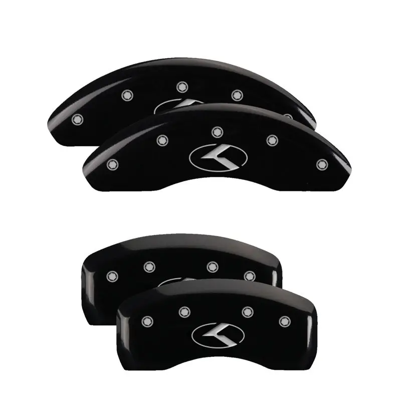 Mgp Engraved 4-Piston Caliper Covers For Kia/Hyundai – Front & Rear, Black With Silver Accents 1