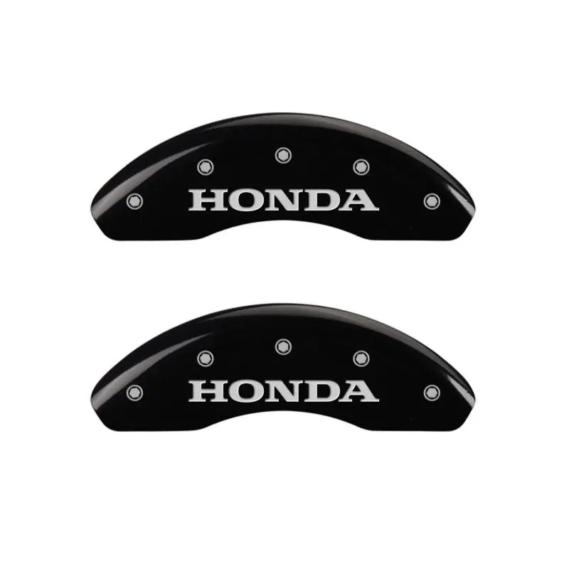 Mgp Engraved 4-Piston Caliper Covers – Front: Honda Logo, Rear: H Emblem – Black W/ Silver Accents 2