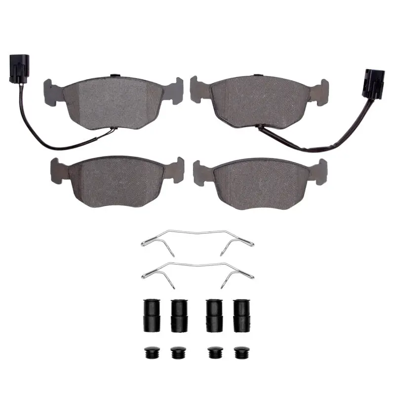 R1 Front Semi-Metallic Brake Pad & Hardware Kit For 1999–2000 Ford Contour 1