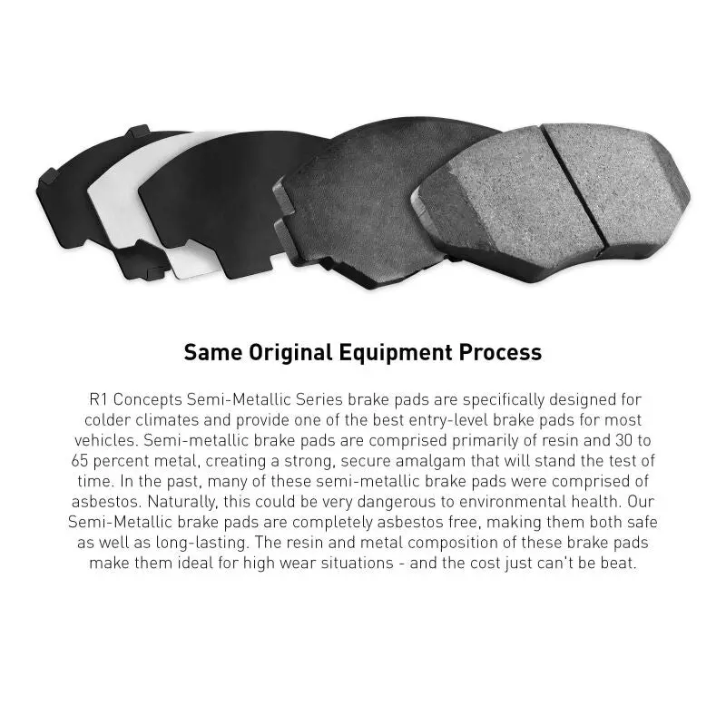 R1 Rear Semi-Metallic Brake Pads For 2007–2014 Peugeot 207 (Mexican Market) 1