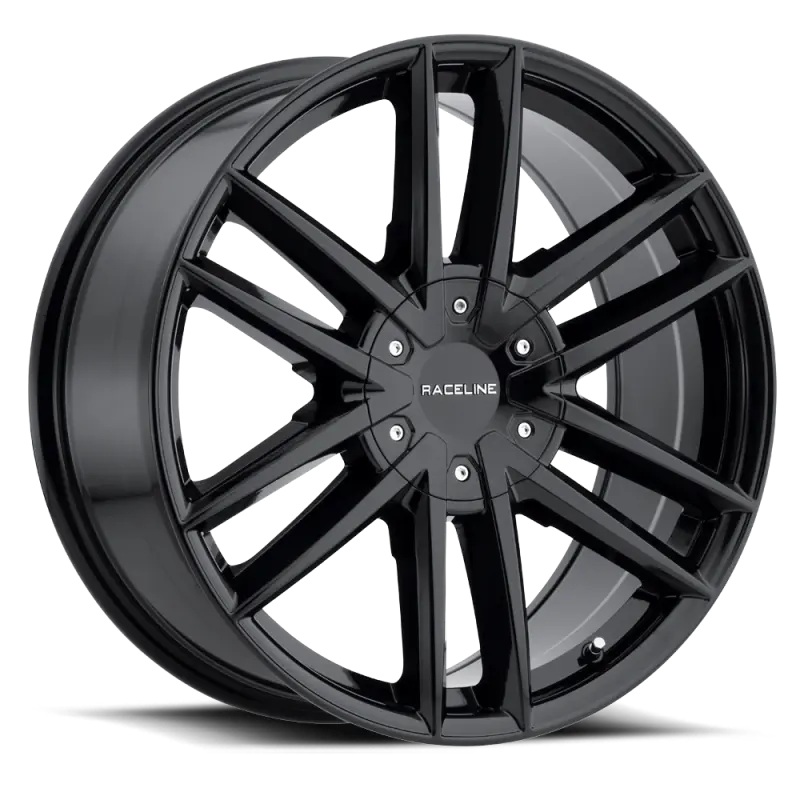 Raceline Impulse Gloss Black Alloy Wheel — 22X9.5", 5X115/5X120 Bolt Pattern, 15Mm Offset, 74.1Mm Bore 1