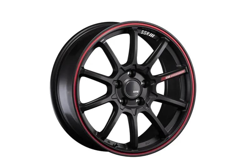 Ssr Gtv05 17X7.0″ Alloy Wheel – 5X114.3, 42Mm Offset, Flat Black With Red Accent Line 1