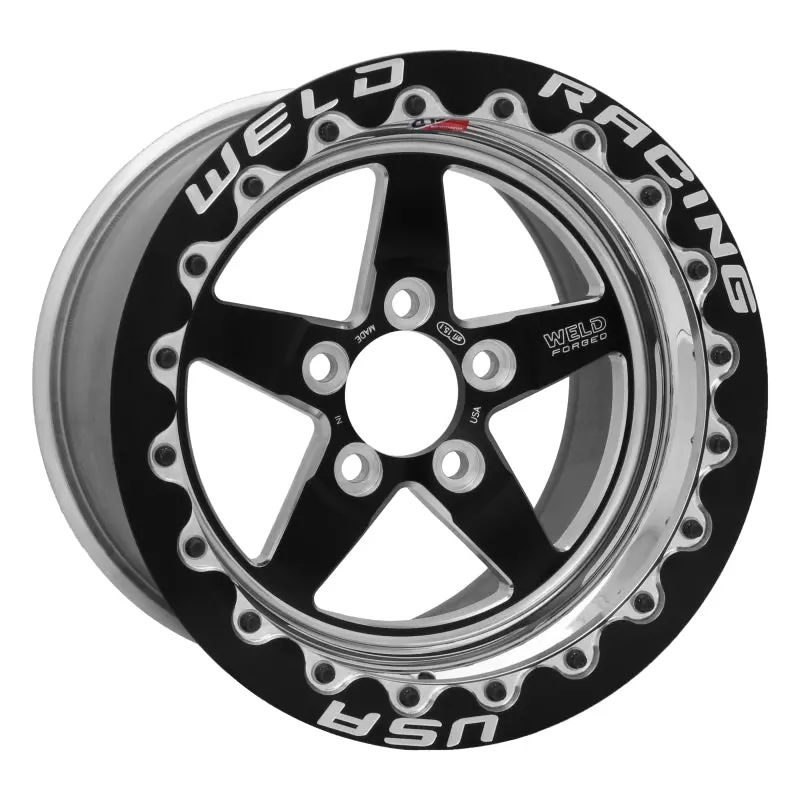 Weld S71 Black Beadlock-Style Wheel — 15X9.33", 5X120Mm, 4.5" Backspace, Medium Pad Finish 1